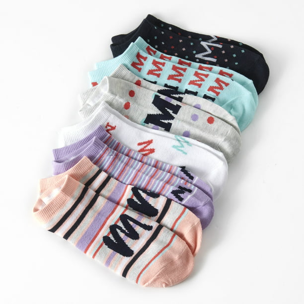 Personalized No Show Socks With Xmas Letter M Initial Monogram Print For Women Men 